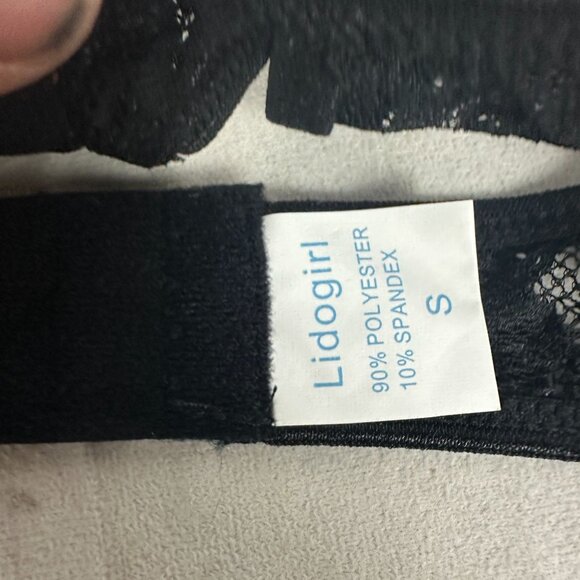 Lidogirl Lace Lingerie Set With Garter Belt & Thong Black Size S - Picture 3 of 8